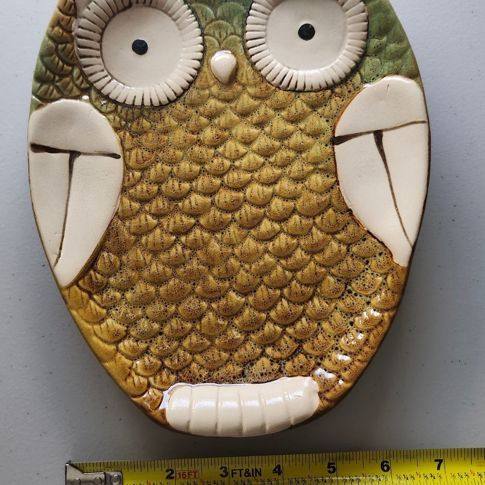 Gibson Green and Cream Owl Art Wall Decor